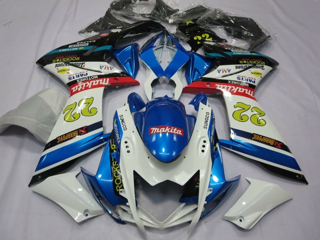 22 Blanco & Azul 07-08 Suzuki GSXR 1000 Carenado 22 Blanco & Azul 07-08 Suzuki GSXR 1000 Carenado
