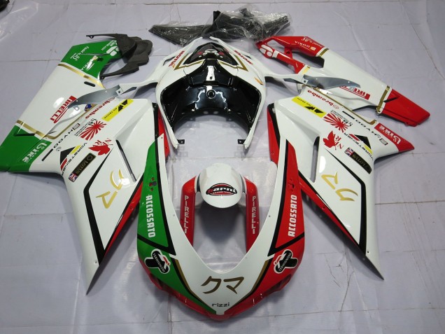 77 Blanco Rojo Verde 07-14 Ducati 848 1098 1198 Carenado 77 Blanco Rojo Verde 07-14 Ducati 848 1098 1198 Carenado