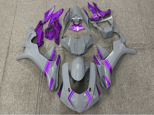 Acentos En Gris Nardo & Morado 15-19 Yamaha R1 Carenado Acentos En Gris Nardo & Morado 15-19 Yamaha R1 Carenado