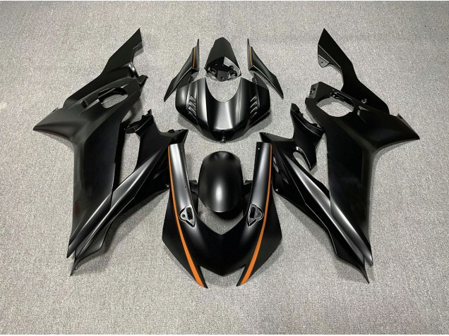 Acentos En Negro Mate & Naranja 17-21 Yamaha R6 Carenado Acentos En Negro Mate & Naranja 17-21 Yamaha R6 Carenado