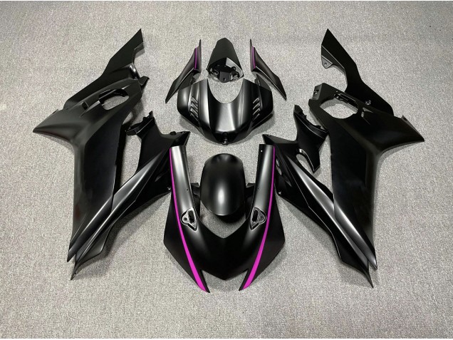 Acentos En Negro Mate & Rosa 17-21 Yamaha R6 Carenado Acentos En Negro Mate & Rosa 17-21 Yamaha R6 Carenado