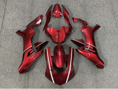 Acentos En Rojo Intenso & Blanco & Negro 15-19 Yamaha R1 Carenado