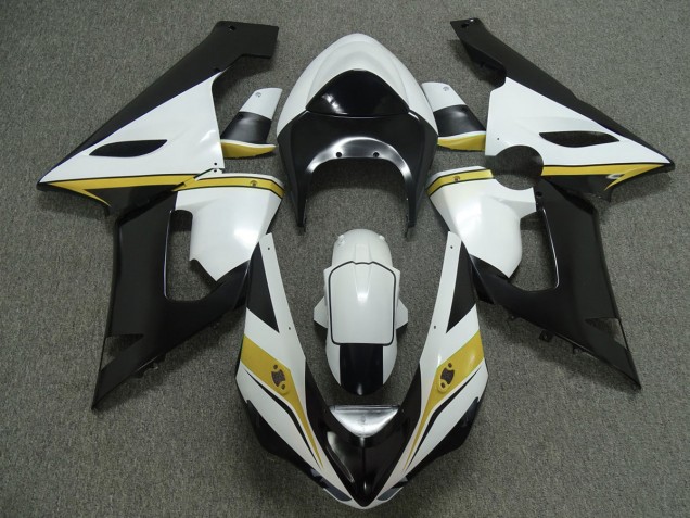 Amarillo Blanco & Negro 05-06 Kawasaki ZX6R Carenado