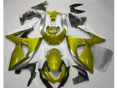 Amarillo Brillante & Blanco 09-16 Suzuki GSXR 1000 Carenado