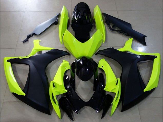Amarillo Brillante & Negro 06-07 Suzuki GSXR 600-750 Carenado Amarillo Brillante & Negro 06-07 Suzuki GSXR 600-750 Carenado