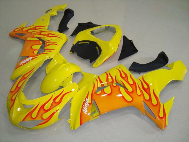 Amarillo Naranja Llama 06-07 Kawasaki ZX10R Carenado