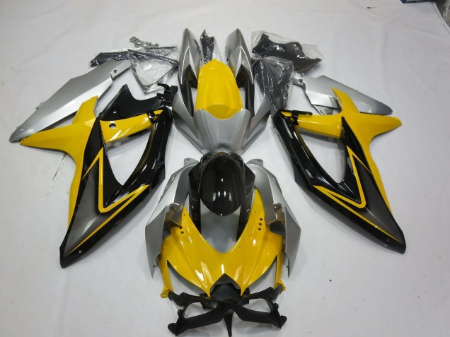 Amarillo Negro 08-10 Suzuki GSXR 600-750 Carenado Amarillo Negro 08-10 Suzuki GSXR 600-750 Carenado