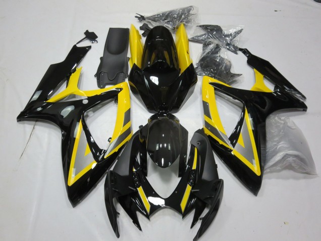 Amarillo Plata & Negro 06-07 Suzuki GSXR 600-750 Carenado Amarillo Plata & Negro 06-07 Suzuki GSXR 600-750 Carenado