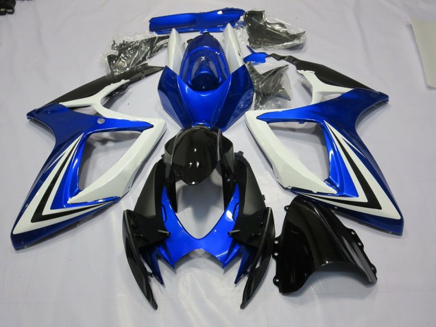 Azul Blanco & Negro 06-07 Suzuki GSXR 600-750 Carenado Azul Blanco & Negro 06-07 Suzuki GSXR 600-750 Carenado