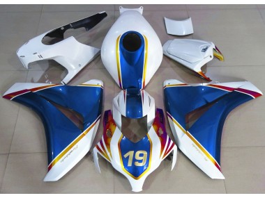 Azul Brillante & Blanco 08-11 Honda CBR1000RR Carenado