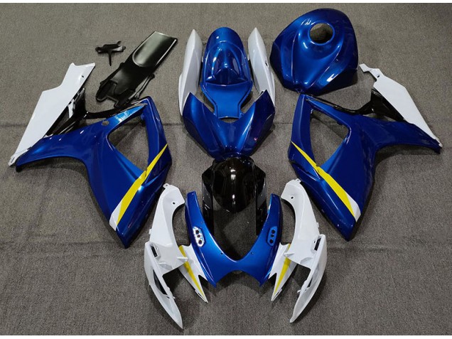 Azul Brillante Blanco & Amarillo 06-07 Suzuki GSXR 600-750 Carenado Azul Brillante Blanco & Amarillo 06-07 Suzuki GSXR 600-750 Carenado