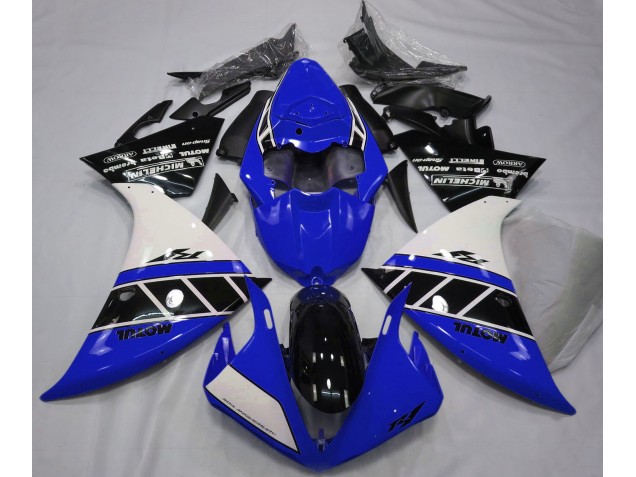 Azul Brillante Blanco & Negro 12-14 Yamaha R1 Carenado Azul Brillante Blanco & Negro 12-14 Yamaha R1 Carenado