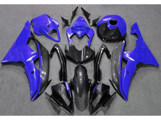 Azul Brillante & Fibra De Carbono 08-16 Yamaha R6 Carenado Azul Brillante & Fibra De Carbono 08-16 Yamaha R6 Carenado