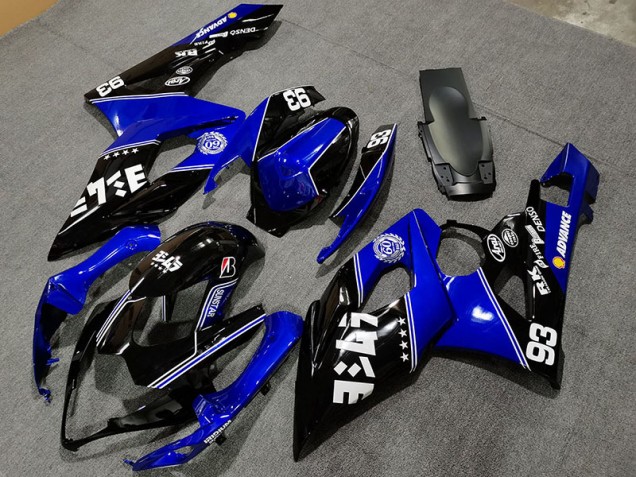 Azul Brillante & Negro 05-06 Suzuki GSXR 1000 Carenado