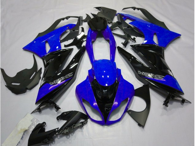 Azul Brillante & Negro 09-12 Kawasaki ZX6R Carenado