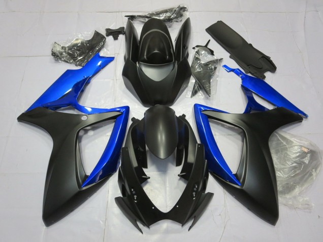 Azul Brillante & Negro Mate 06-07 Suzuki GSXR 600-750 Carenado Azul Brillante & Negro Mate 06-07 Suzuki GSXR 600-750 Carenado