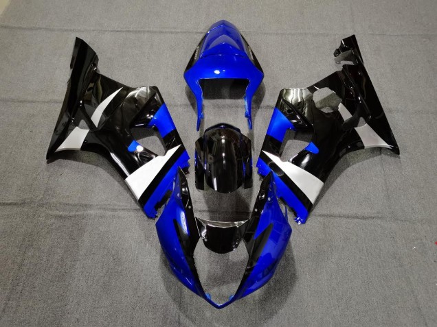 Azul Brillante Negro & Plateado 03-04 Suzuki GSXR 1000 Carenado Azul Brillante Negro & Plateado 03-04 Suzuki GSXR 1000 Carenado