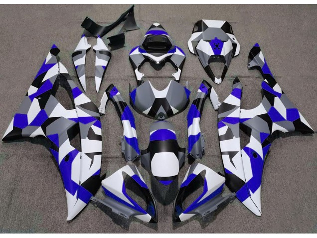 Azul Camuflaje Liso 08-16 Yamaha R6 Carenado