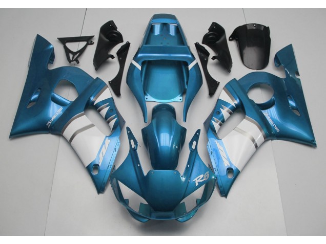 Azul Claro & Blanco 98-02 Yamaha R6 Carenado Azul Claro & Blanco 98-02 Yamaha R6 Carenado