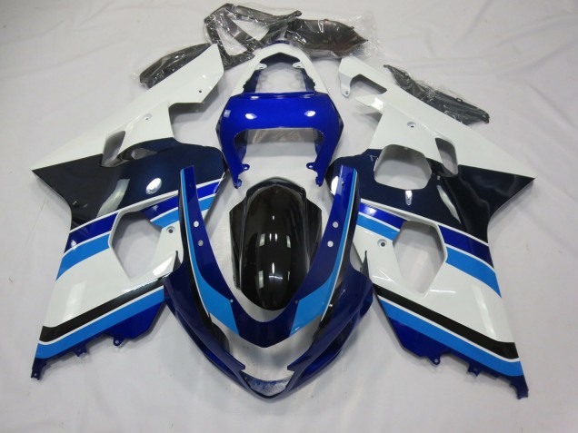 Azul Claro Blanco & Negro 04-05 Suzuki GSXR 600-750 Carenado Azul Claro Blanco & Negro 04-05 Suzuki GSXR 600-750 Carenado