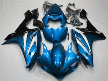 Azul Claro Blanco & Negro 07-08 Yamaha R1 Carenado