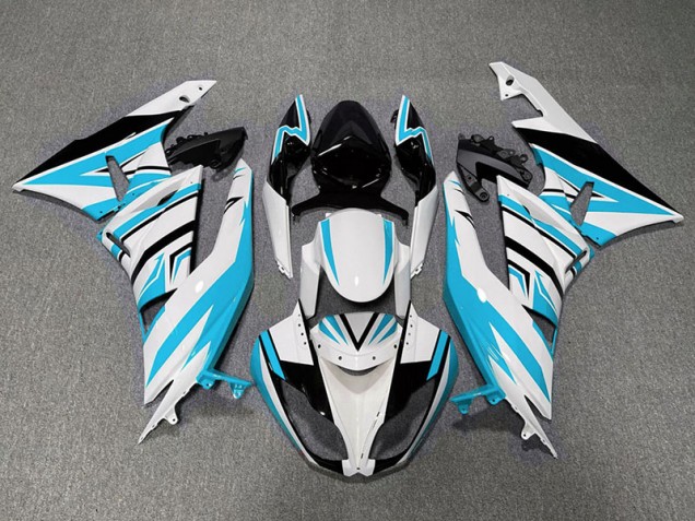 Azul Claro Blanco & Negro Zag 09-12 Kawasaki ZX6R Carenado Azul Claro Blanco & Negro Zag 09-12 Kawasaki ZX6R Carenado