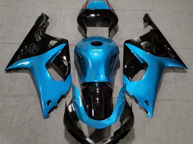Azul Claro Brillante & Negro 01-03 Suzuki GSXR 600-750 Carenado