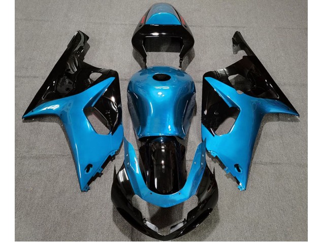 Azul Claro Brillante & Negro 01-03 Suzuki GSXR 600-750 Carenado Azul Claro Brillante & Negro 01-03 Suzuki GSXR 600-750 Carenado