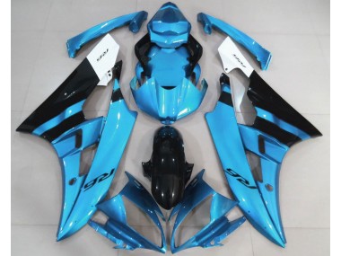 Azul Claro Brillante & Negro 06-07 Yamaha R6 Carenado