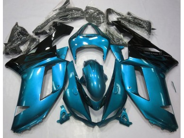 Azul Claro Brillante & Negro 07-08 Kawasaki ZX6R Carenado