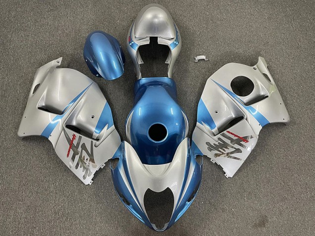 Azul Claro Brillante & Plateado 97-07 Suzuki GSXR 1300 Carenado Azul Claro Brillante & Plateado 97-07 Suzuki GSXR 1300 Carenado