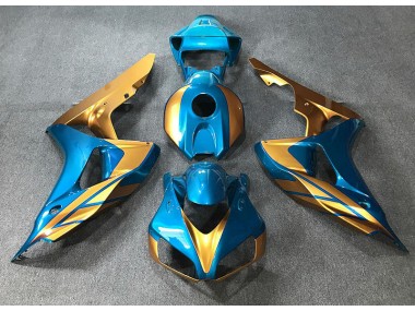 Azul Claro & Dorado 06-07 Honda CBR1000RR Carenado