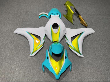 Azul Claro & Dorado 08-11 Honda CBR1000RR Carenado
