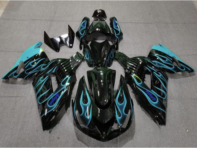 Azul Claro Llama 06-11 Kawasaki ZX14R Carenado Azul Claro Llama 06-11 Kawasaki ZX14R Carenado