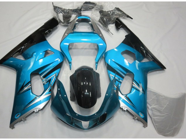 Azul Claro & Plateado 01-03 Suzuki GSXR 600-750 Carenado Azul Claro & Plateado 01-03 Suzuki GSXR 600-750 Carenado