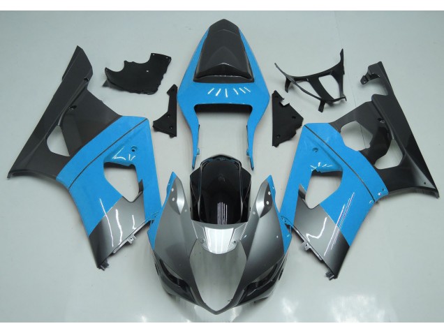 Azul Claro Plateado & Negro 03-04 Suzuki GSXR 1000 Carenado Azul Claro Plateado & Negro 03-04 Suzuki GSXR 1000 Carenado