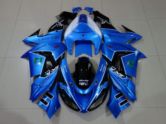 Azul Líquido & Logotipos 06-07 Kawasaki ZX10R Carenado