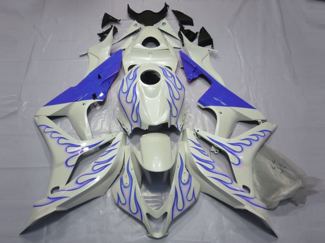 Azul Llama Sobre Blanco 07-08 Honda CBR600RR Carenado Azul Llama Sobre Blanco 07-08 Honda CBR600RR Carenado