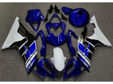 Azul Oscuro & Blanco Personalizado 08-16 Yamaha R6 Carenado