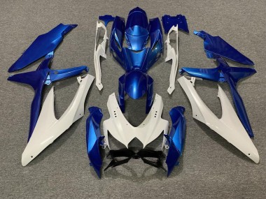 Azul Perla & Blanco 08-10 Suzuki GSXR 600-750 Carenado