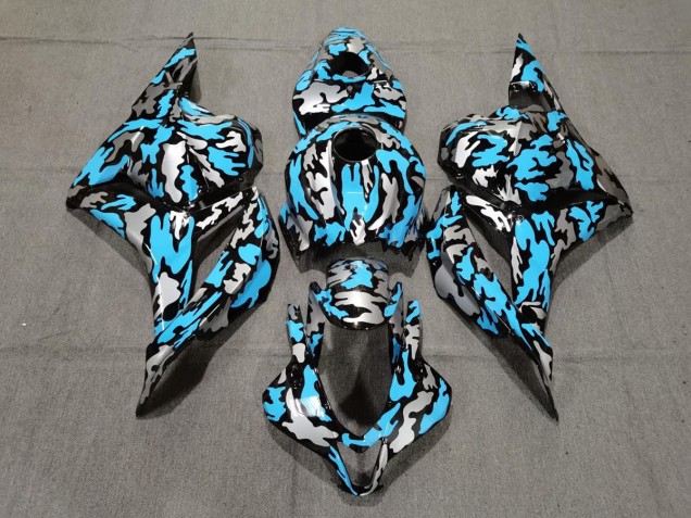 Azul Personalizado / Plata Camo 09-12 Honda CBR600RR Carenado Azul Personalizado / Plata Camo 09-12 Honda CBR600RR Carenado