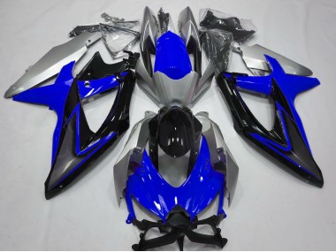 Azul & Plata 08-10 Suzuki GSXR 600-750 Carenado