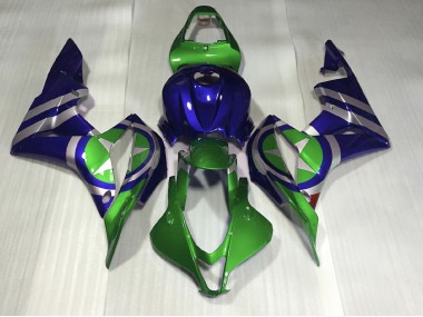 Azul Verde Capitán América 07-08 Honda CBR600RR Carenado