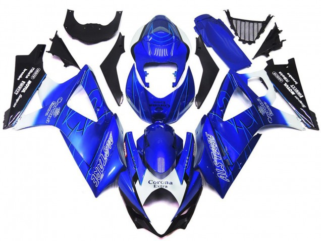 Azul Vibrante Con Blanco Corona 07-08 Suzuki GSXR 1000 Carenado Azul Vibrante Con Blanco Corona 07-08 Suzuki GSXR 1000 Carenado