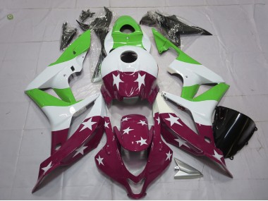Barras & Estrellas Verdes & Granates 07-08 Honda CBR600RR Carenado