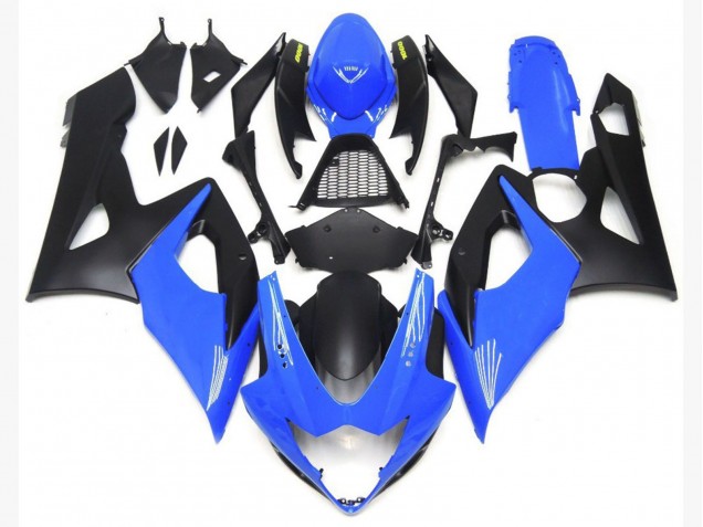 Bases En Azul Claro Brillante & Negro Mate 05-06 Suzuki GSXR 1000 Carenado Bases En Azul Claro Brillante & Negro Mate 05-06 Suzuki GSXR 1000 Carenado