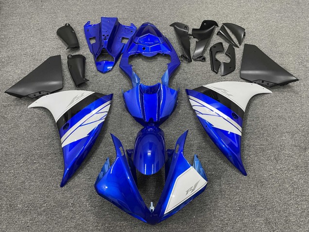 Blanco & Azul Brillante Con Base Negra 09-11 Yamaha R1 Carenado Blanco & Azul Brillante Con Base Negra 09-11 Yamaha R1 Carenado