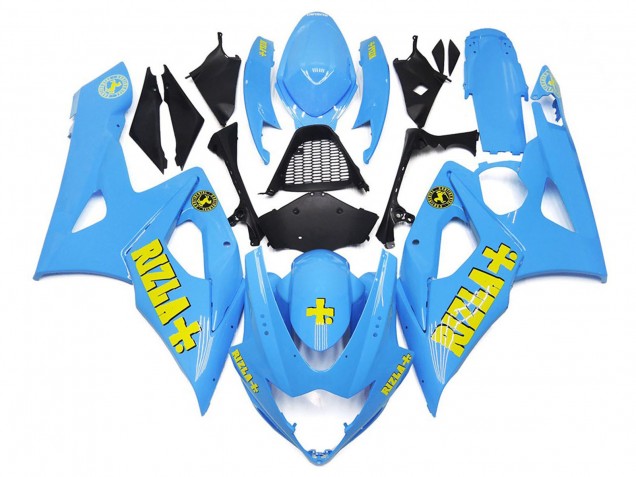 Blanco Azul Con Amarillo Rizla 05-06 Suzuki GSXR 1000 Carenado Blanco Azul Con Amarillo Rizla 05-06 Suzuki GSXR 1000 Carenado