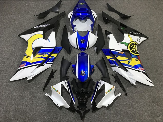 Blanco & Azul Personalizado 08-16 Yamaha R6 Carenado Blanco & Azul Personalizado 08-16 Yamaha R6 Carenado