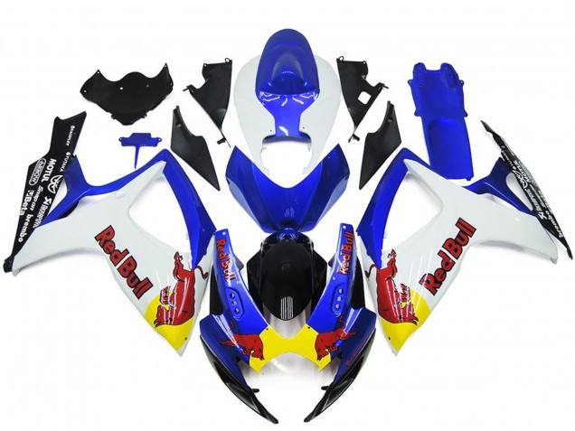 Blanco & Azul Rojo Toro Personalizado 06-07 Suzuki GSXR 600-750 Carenado Blanco & Azul Rojo Toro Personalizado 06-07 Suzuki GSXR 600-750 Carenado